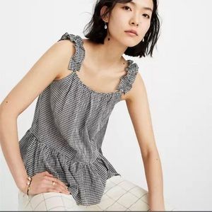 Ruffle-Strap Cami Top in Gingham